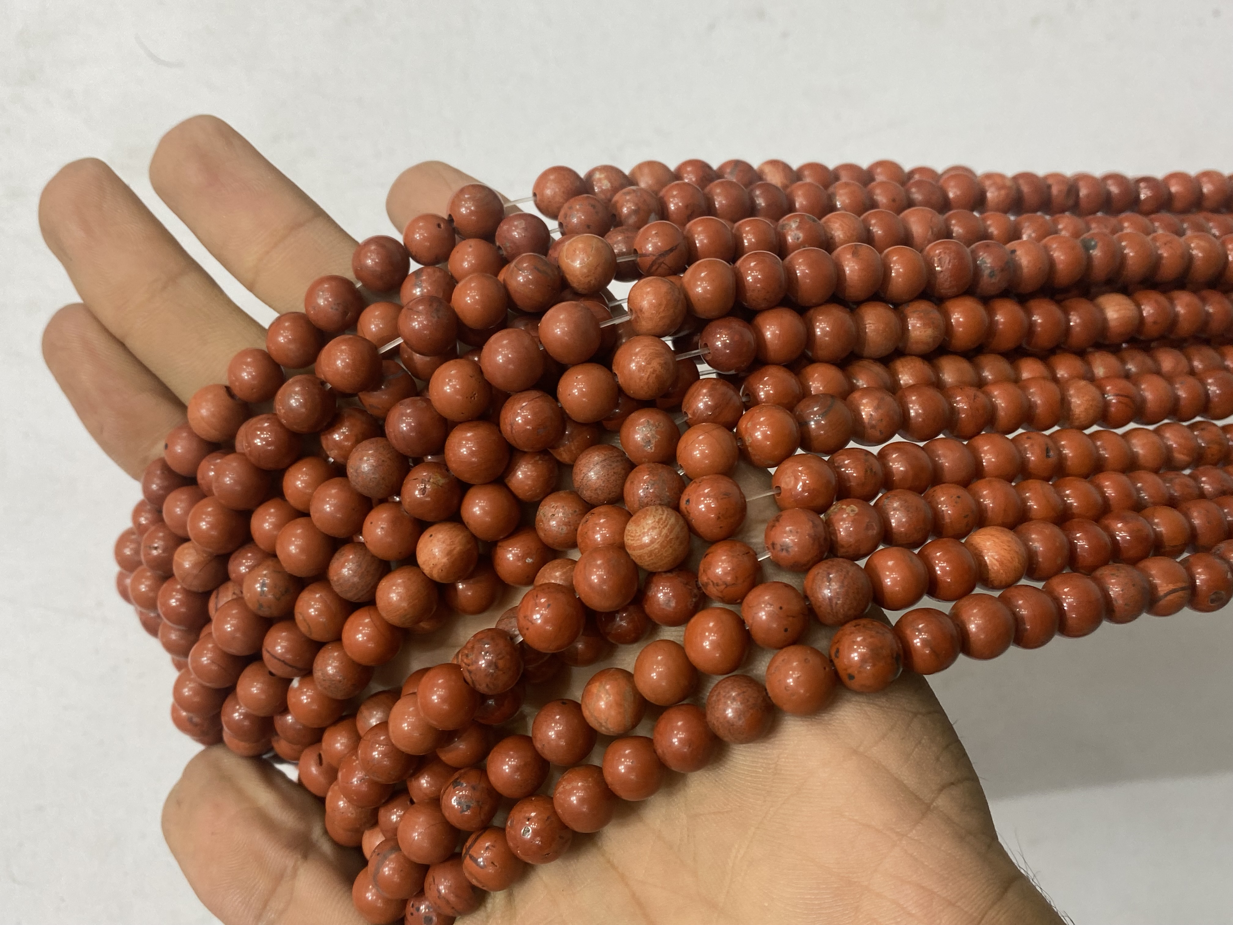 ریسه سنگ جاسپر سرخ سایز ۸